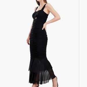 NWT Ebossy Elegant Black  Dress| Rushed Mesh Bottom Cocktail Dress